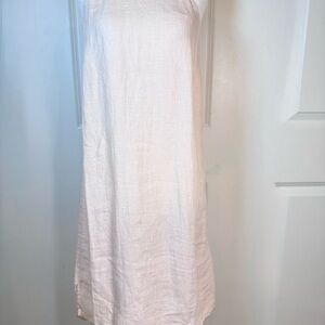 St. Tropez West Blush Pink 100% Linen Halter Shift Dress Small